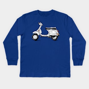 Daddy's scooter Kids Long Sleeve T-Shirt